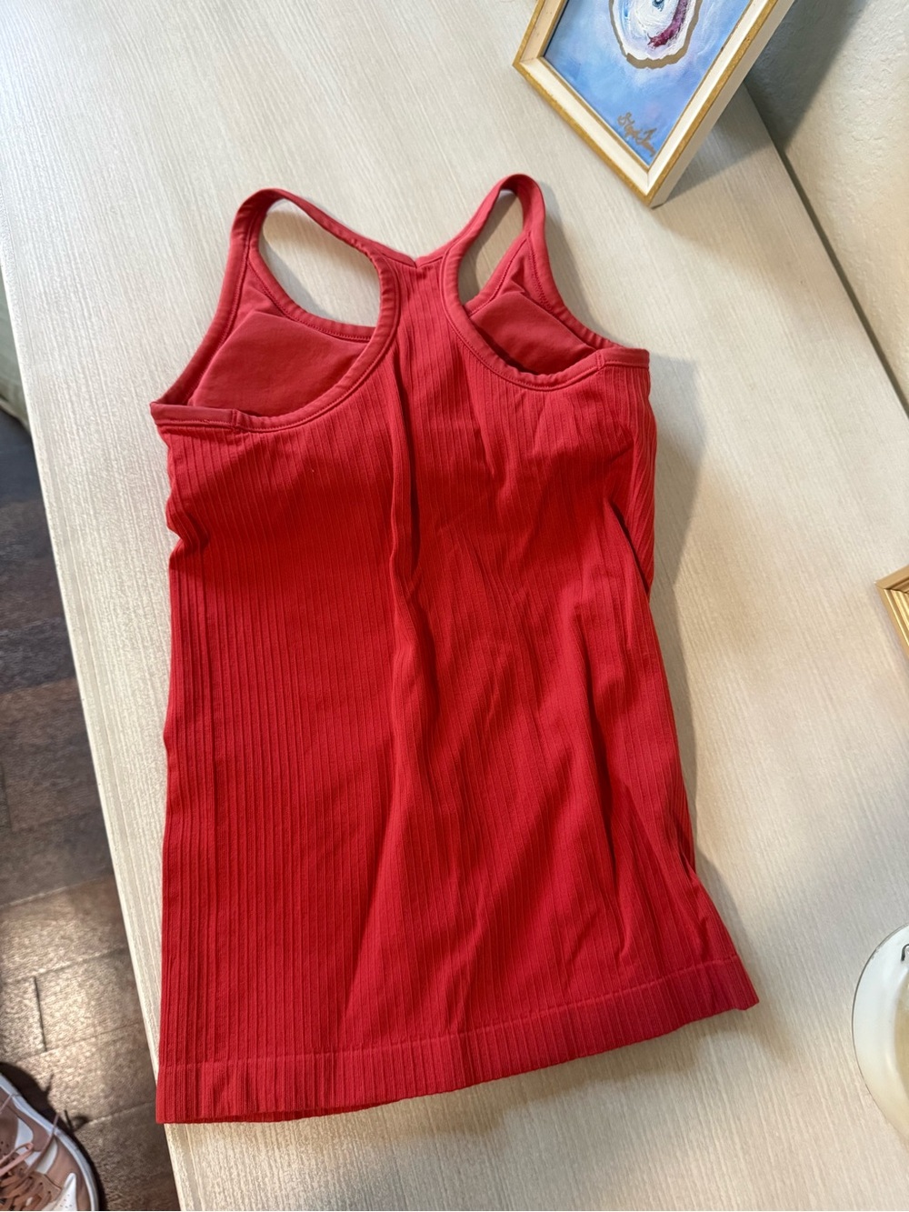Red Ribbed Racerback Tank Top - Women - Picture 2 of 2